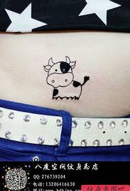 beauty belly cute cartoon calf tattoo pattern