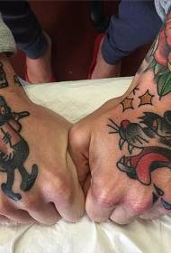 hand old old school Cartanit ሥዕል and Wololf madaxa tattoo tattoo