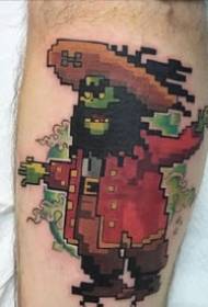 a group of innocent feelings of pixel cartoon tattoo patterns, find out