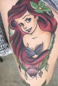 girls thighs painted watercolor sketch creative Disney cartoon tattoo Picture