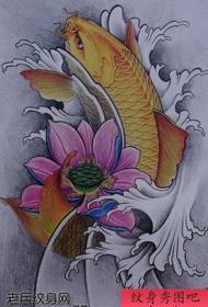 Manuscrito de tatuagem de lula dourada