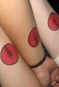 Japanesch Symbol Frëndschaft Tattoo Muster um Handgelenk