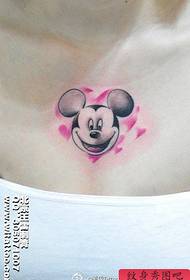 uzuri kifua nzuri Mickey Mouse tattoo muundo