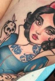 Maganda ang Snow White tattoo cartoon at gumagalaw na Snow White Tattoo Pattern
