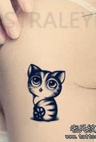a cartoon cat tattoo pattern