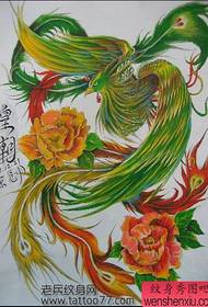 popular gorgeous full back phoenix tattoo manuscript