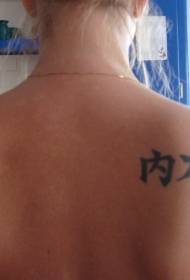 Chinese Chinese character back tattoo pattern