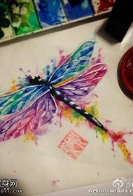 Μελάνι Ζωγραφική Dragonfly Τατουάζ Pattern
