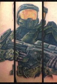 kolor ramienia realistyczny wzór tatuażu wojownik fotohalo