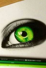 Manuscript Green Eye Tattoo Pattern