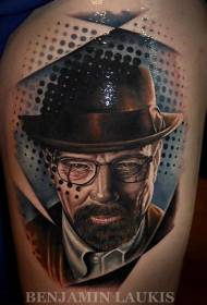 shoulder color realistic movie hero portrait tattoo picture