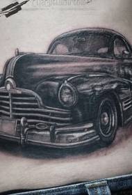 sānu ribas skaists auto melns pelēks tetovējuma raksts
