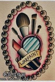 manuscript makeup brush tattoo pattern