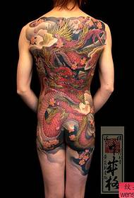 Tetoválás minta klasszikus népszerű teljes hátsó sárkány tetoválás minta