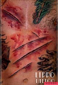 老兵纹身推荐一幅伤口纹身作品