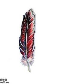 manuscript red feather tattoo pattern