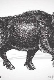Klassische Hand gezeichnetes Wildschwein-Tätowierungs-Muster