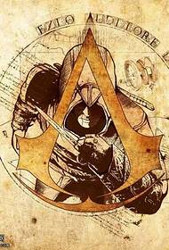 Rukopis Assassin's Creed Tattoo Pattern
