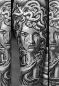 krak crne sive raskošne misteriozne europske i američke dame tetovaža uzorak