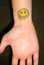 girl wrist painted watercolor sketch cute smiley face tattoo picture
