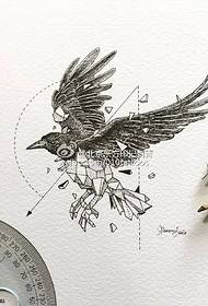 Manuscript Eagle Geometry Totem Tattoo Pattern