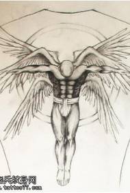 класичний ескіз візерунок татуювання з шестикрилими ангелами