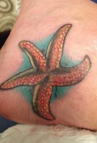 padrão de tatuagem interessante estrela do mar colorida
