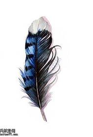 Manuscrito patrón de tatuaje de pluma azul