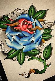 rukopis ruže prajna Tattoo vzor