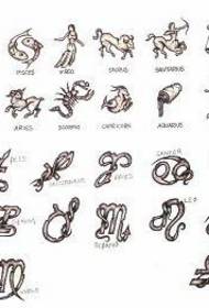 förstenad totemkonstellation tatuering mönster bild