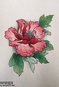 Manuscript Peony Flower Tattoo Pattern