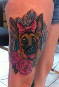 Søt tatoveringsmønster fra German Shepherd Rose