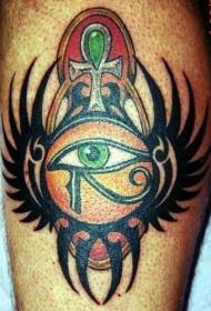 Warna Mesir Horus Mata dan Totem Tattoo Pattern