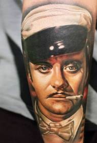 arm color famous actor Portrait tattoo pattern