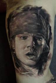 Arm Brown berühmter Sänger Portrait Tattoo Pattern