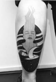 et sett med mørke tatoveringsstiler med kreative tatoveringsbilder av linestil