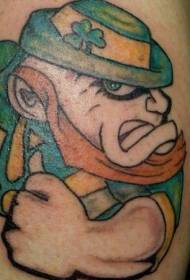 Evil Irish Leprechaun Tattoo Pattern