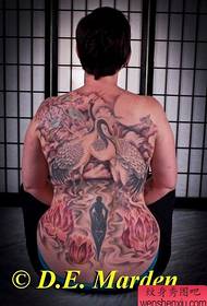 Tattoo 520 Gallery: full back crane tattoo pattern picture