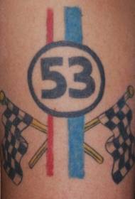 klassieke racing logo tattoo patroon