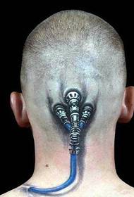 Personlighet mäns hjärna tatuering tatuering med mönster 3d