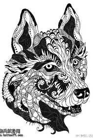 Klassiskt Wolf Totem Tattoo Pattern