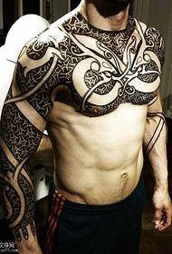 chest cool totem tattoo pattern