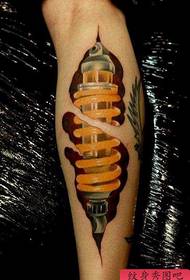 Recommend a mechanical 3D tattoo on the calf
