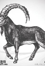 Classic Gacan-ranjiye Antelope Manuscript Tattoo Pattern