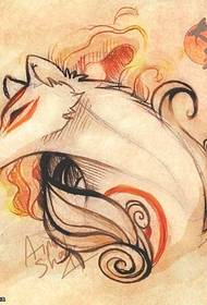rukopis japanski bog lisica tetovaža uzorak