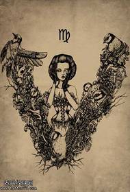 Rukopis Panna Tattoo vzor