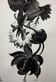 baliq tatuirovkasini jalb qiluvchi qo'lyozma Kingfisher