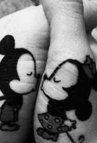 Pár rajzfilm Mickey és Minnie tetoválás minta