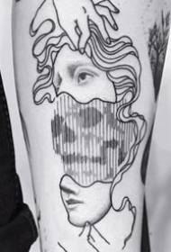 kreatywny zestaw zamaskowanych linii z 9 wzorami tatuaży