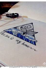 manuscript triangle fishtail tattoo pattern